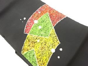 塩瀬手描き地紙に丸模様名古屋帯